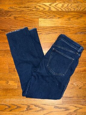 J. Crew classic vintage Dark Blue Cropped Raw-Hem Jeans